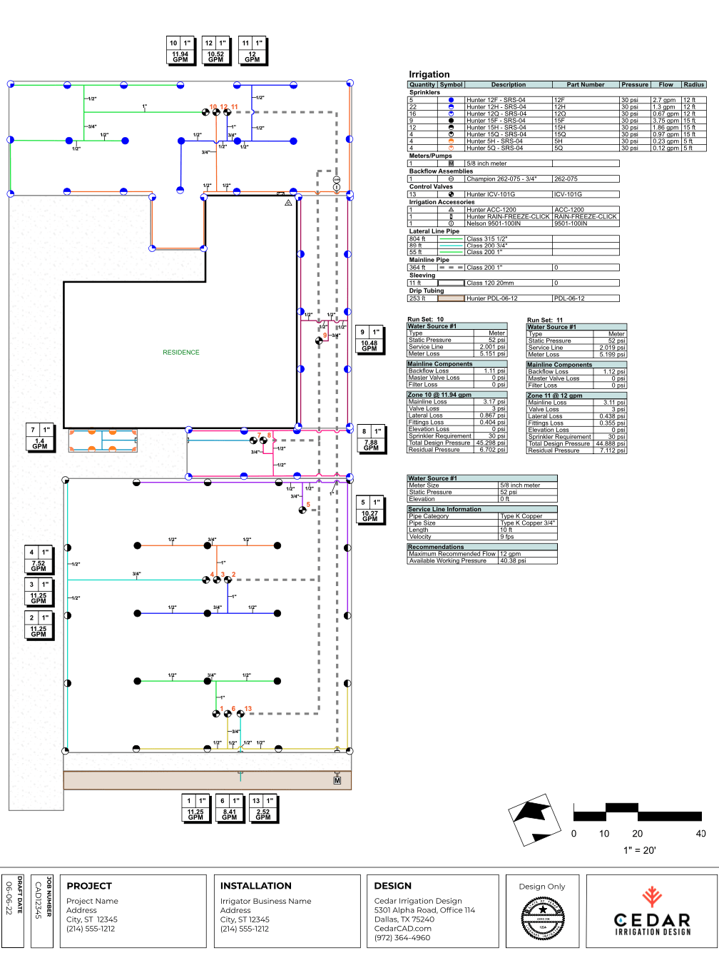 Cedar Irrigation Design Sample